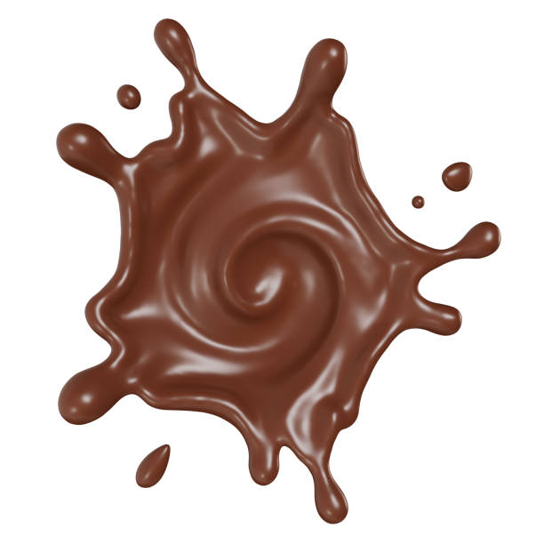 istock dark chocolate milk splash isolated on white background with clipping path, 3d illustration. 2158551921