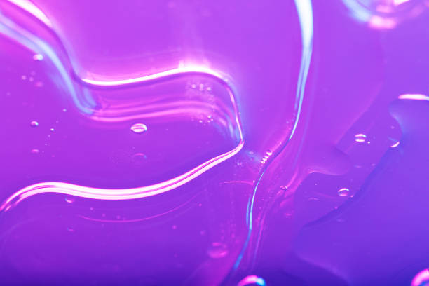 A cloesup view of some gel lit by a laser