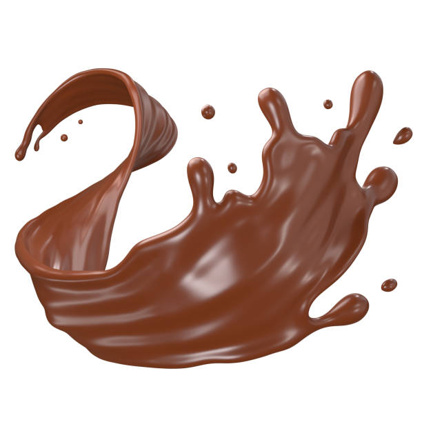 istock splashe Chocolate isolated swirl with clipping path 3D render illustration 2158552173