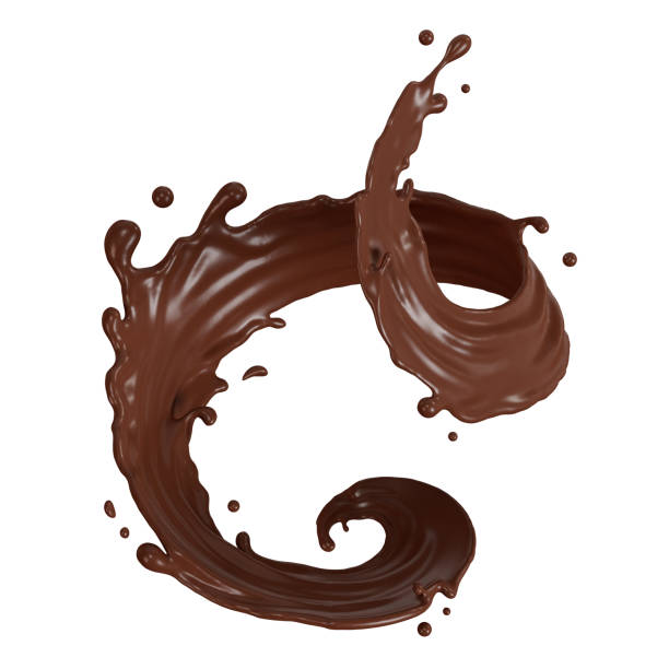 istock Chocolate milk Splash Swirling isolated on white background with clipping path, 3d illustration. 2158552355