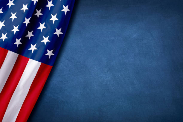istock Usa Flag on Vintage Background 2158553447