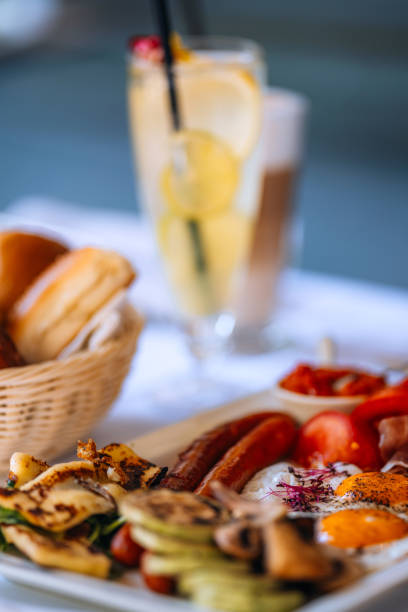 istock Delicious breakfast in an outdoor cafe 2158553998