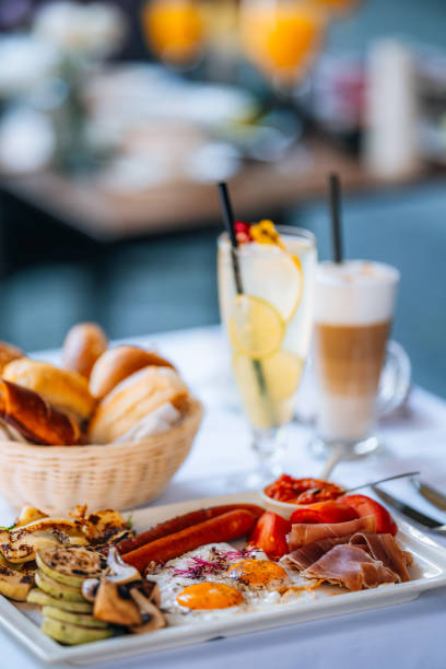 istock Delicious breakfast in an outdoor cafe 2158554003