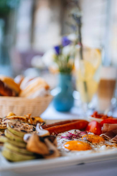 istock Breakfast in an outdoor cafe 2158554092