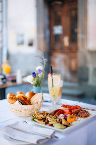 istock Breakfast on the open terrace of the restaurant 2158554105