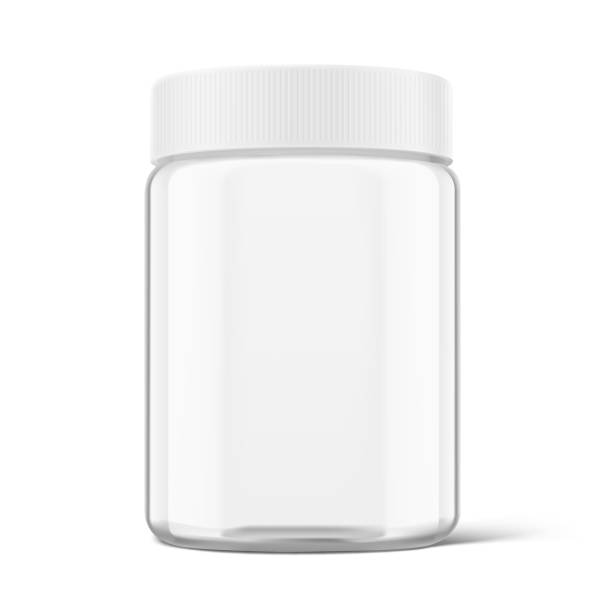 istock Clear wide mouth glass jar mockup for food. 2158555408