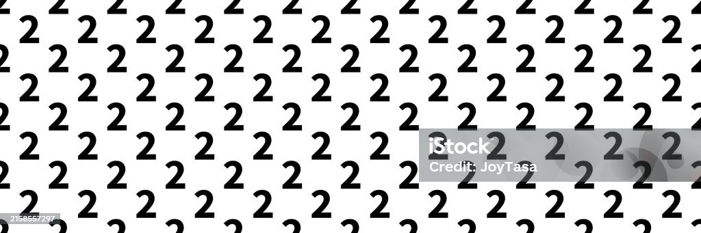 Number Two Pattern Horizontal Seamless Black Number Two Pattern Background On White Stock ...