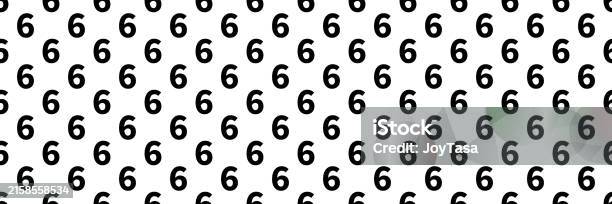 Horizontal Number Pattern Horizontal Seamless Black Number Six Pattern Background On White Stock ...