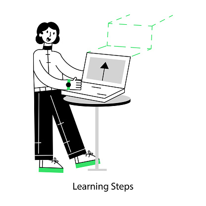 Learning Stetch Check Outline Mini Illustration Of Learning Steps Stock Illustration ...