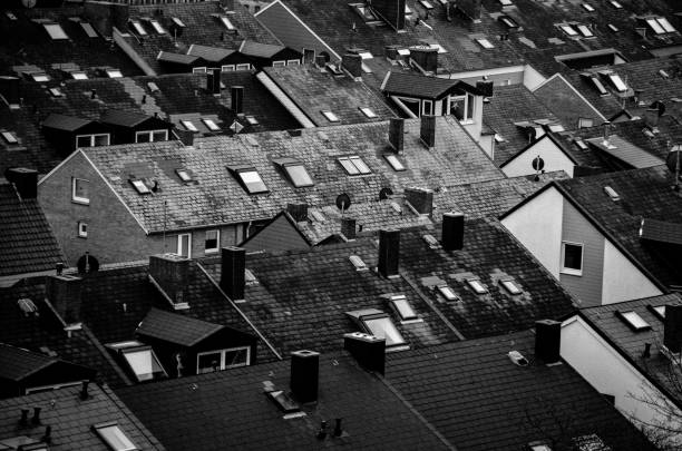 Panoramic view over the roofs of a city