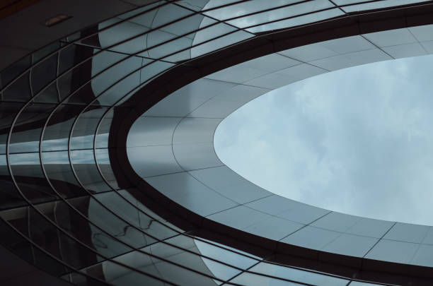 istock Partial view of a reflective exterior facade of modern architecture 2158563854