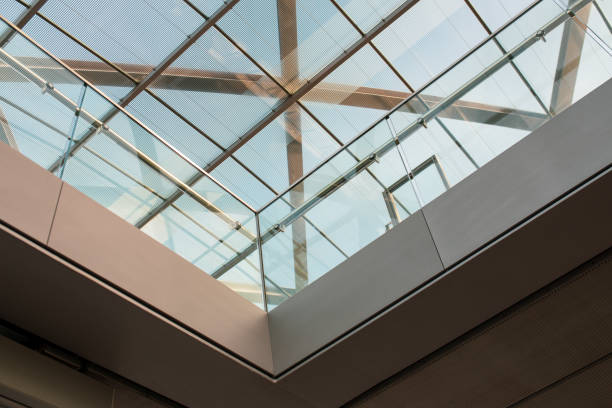 istock Partial section of abstract minimalist surfaces of a modern roof 2158564217