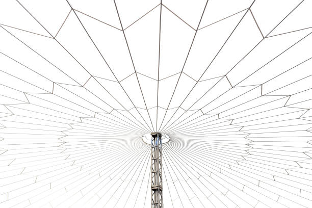 minimalist abstract view from below of a partial section of a parasol