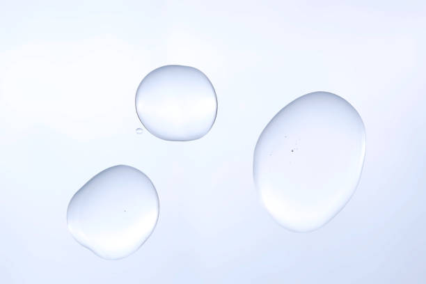 istock Three drops of water or cosmetic product. 2158566472