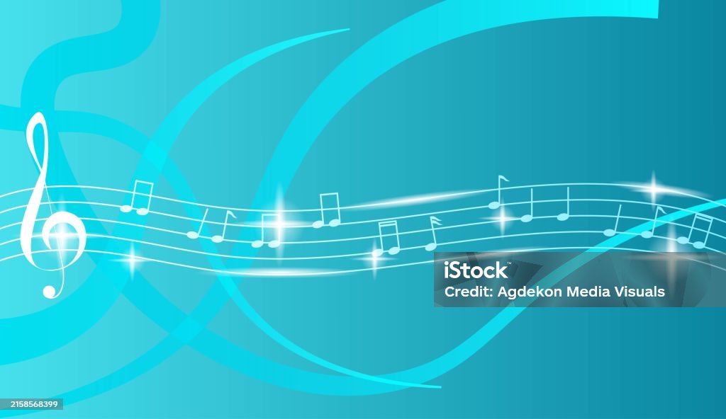 Clef Note Background Musical Notes And Clef On Glossy Shiny Background Stock Illustration ...