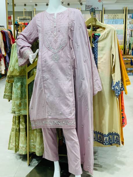istock Mannequin Wearing Eastern light Purple Dress 2158574294