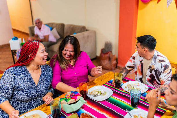istock Family talking and eating at home 2158579049