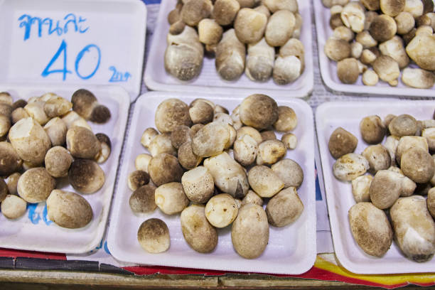 Straw mushrooms for sale at market