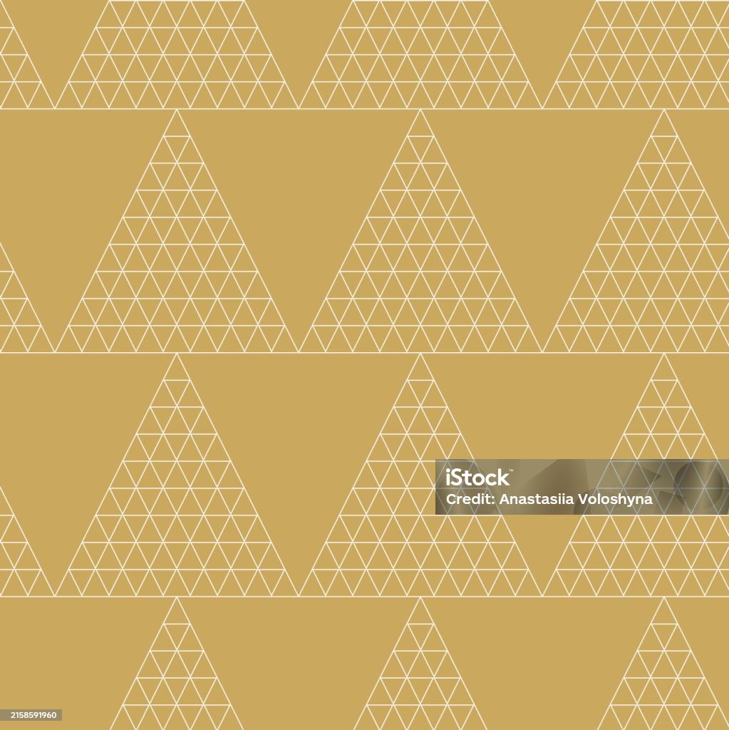 Abstract Geometric Pattern With Triangle Lines And Stripes On Gold ...