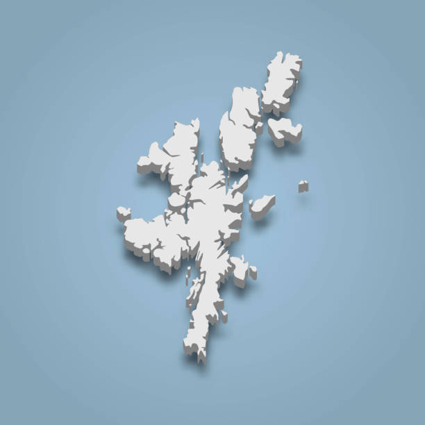 istock 3d isometric map of Shetland Islands is an archipelago in Scotland 2158593397