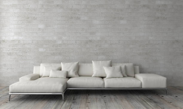 istock Large luxury modern bright interiors Living room mockup illustration 3D rendering image 2158594965