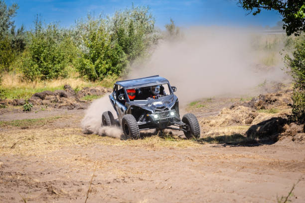 UTV buggy and 4x4 in an action. Rally, extreme, adrenalin