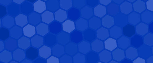 istock Abstract background of geometric shapes arranged in blue tones. 2158596596