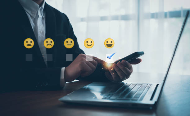 istock Customer review satisfaction feedback survey concept. User give rating to service excellent experience, Client evaluate quality of service reputation ranking of business. 2158601708