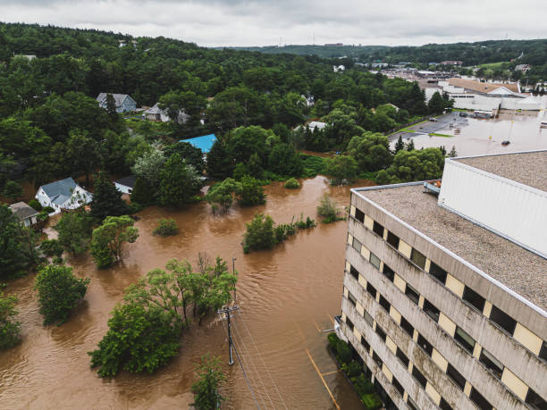 istock Aerial View of Flood Damage 2158605990