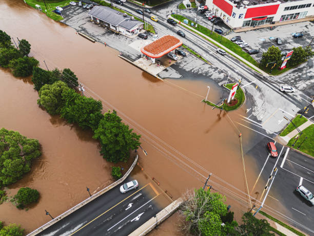 istock Aerial View of Flood Damage 2158606017