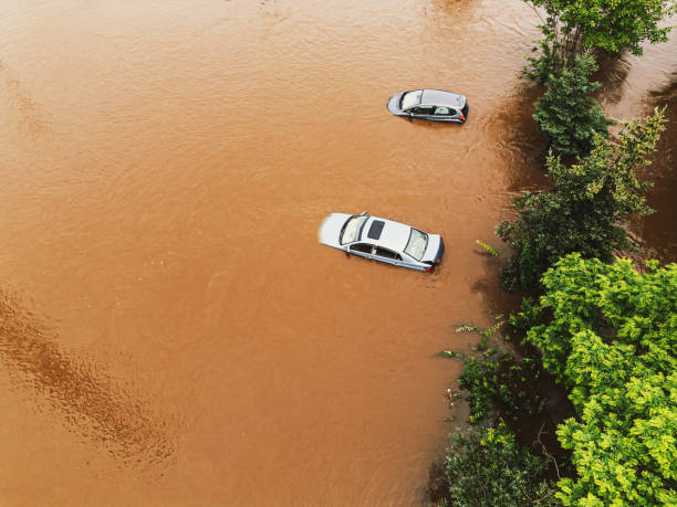 istock Aerial View of Flood Damage 2158606128