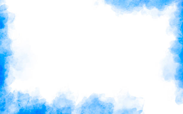 istock Blue Watercolor Border Painting Background with copy space 2158610260