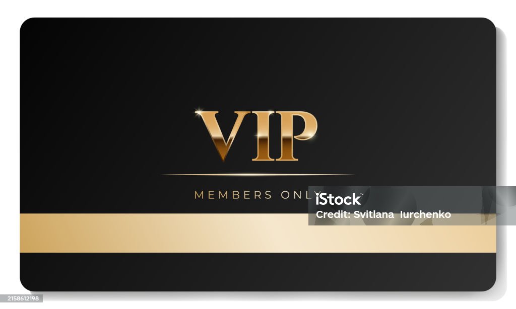 Gold Color Vip Premium Vip Card With Gold Elements In Black Color Vector Stock ...
