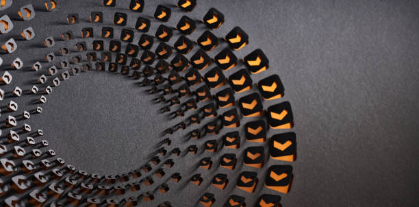 istock Intricate spiral pattern created from meticulously cut paper, showcasing a mesmerizing geometric design. 2158613488