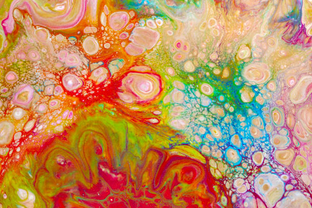 istock Watery marbled texture illustration with organic and multi-colored cell look 2158622695
