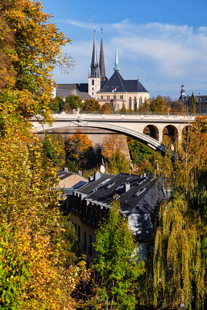 istock Luxembourg City and Adolphe Bridge view in autumn 2158624971