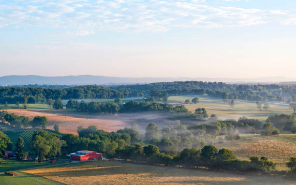 Gravel road in the country to a farm
