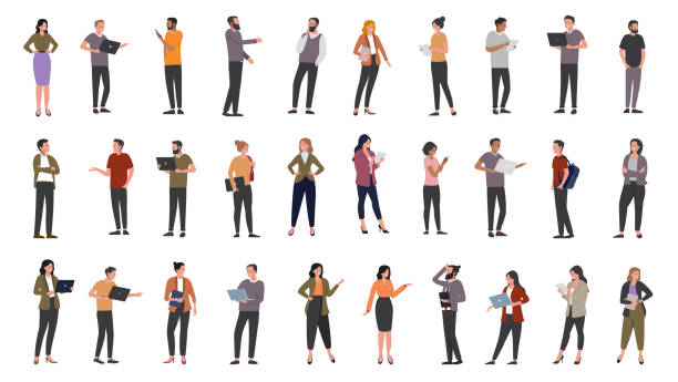 ilustrații de stoc cu colecția de caractere vectoriale - personaj