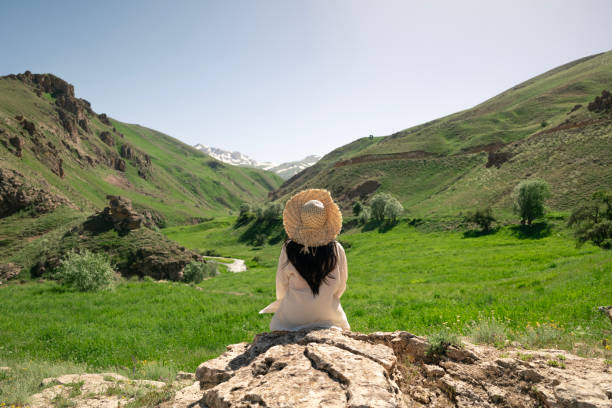 Tourist woman at view point