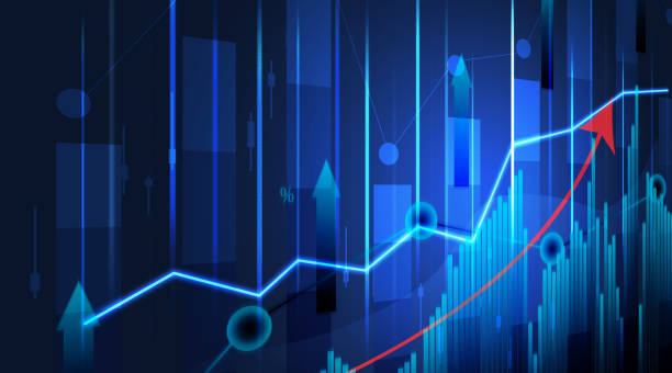 istock Financial chart with growing indicators, growth dynamics in business. High margin. 2158633892