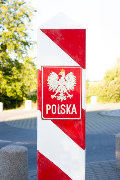 istock Polish border post with the national emblem 2158634542