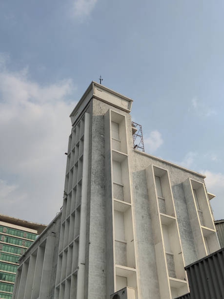Radio station old building renovation white painted wall