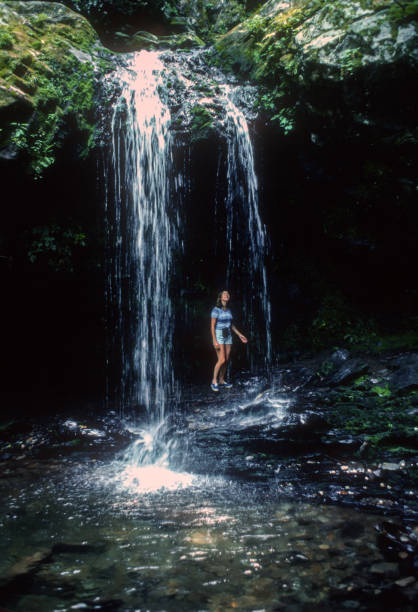 istock Great Smoky Mountains NP - Walking Behind Grotto Falls  - 1976 2158638329