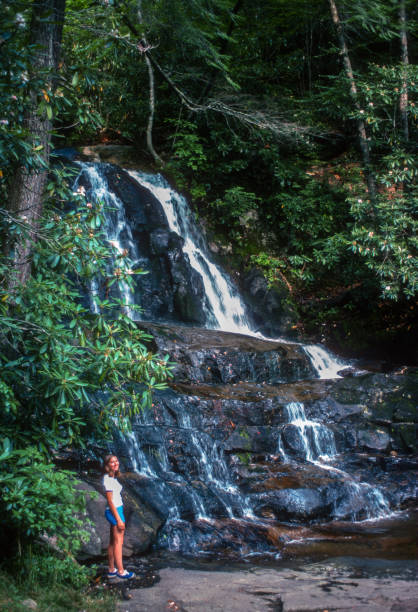 Great Smoky Mountains NP - Summertime at Laurel Falls - 1976