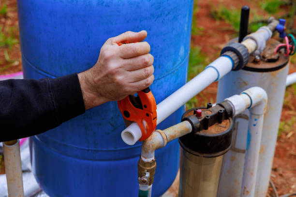 istock House is being supplied with water through a well pump system during connected 2158644777