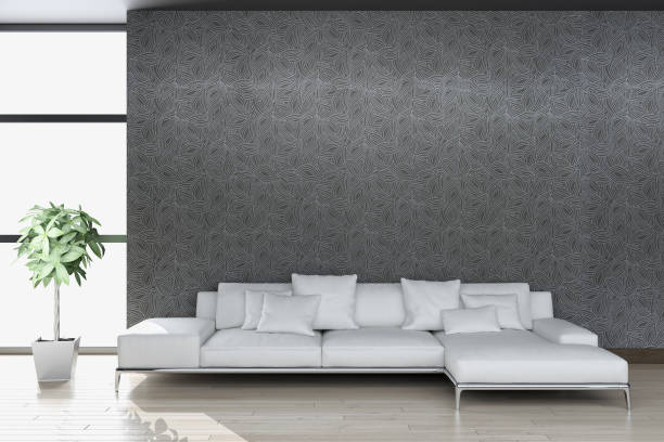 istock Large luxury modern bright interiors Living room mockup illustration 3D rendering image 2158644959