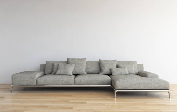 istock Large luxury modern bright interiors Living room mockup illustration 3D rendering image 2158645593