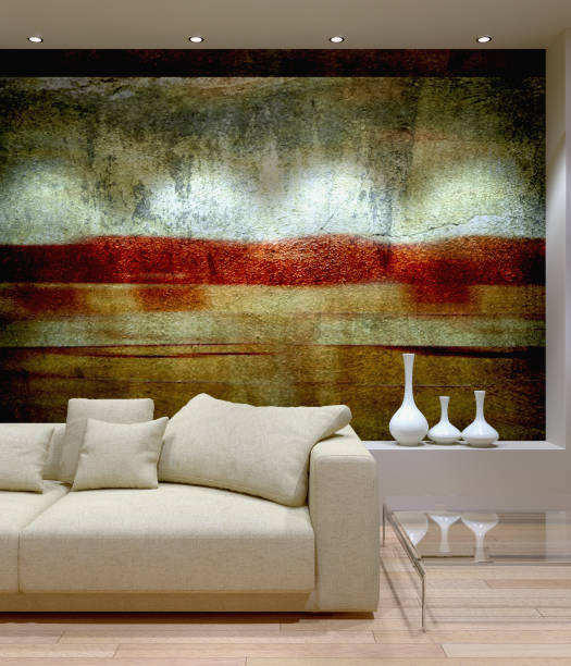 istock Large luxury modern bright interiors Living room mockup illustration 3D rendering image 2158645724
