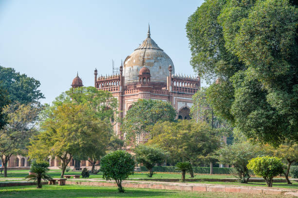 istock The brick structure Safrajang's Tomb has arches, a dome, and symmetry, making a grand facade, Delhi, India 2158646314