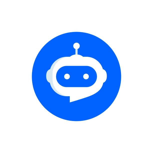 stockillustraties, clipart, cartoons en iconen met chat bot vector icon - robot